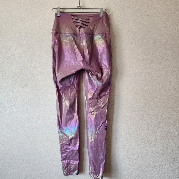 ELECTRIC YOGA Rainbow Shimmer Love Pocket Leggings M - Picture 4 of 7